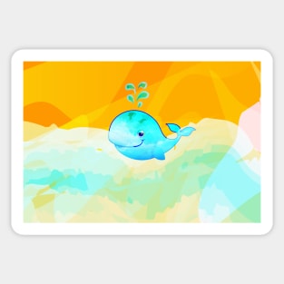 Cute Smile Blue Whale Sticker